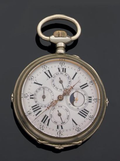 Grande montre de poche en métal, formant...