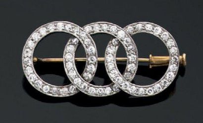 Petite broche en or jaune (585 millièmes)...