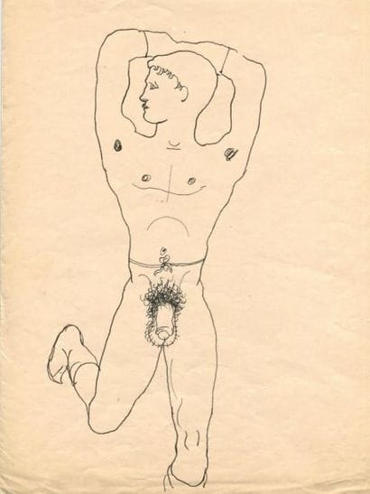 COCTEAU (Jean)
Homme nu. Dessin original...