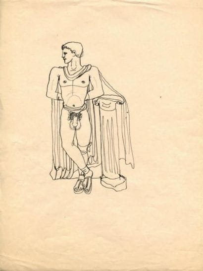 COCTEAU (Jean)
Homme nu à la toge et à la...