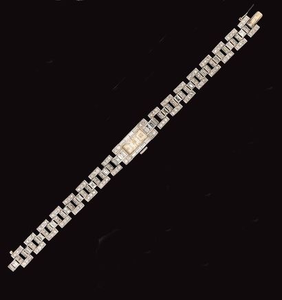 Montre bracelet de dame en platine, cadran...