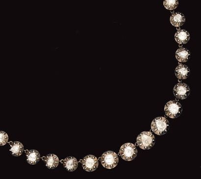 Collier rivière articulé, en chute, en argent...