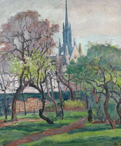 Jean PESKE (1870-1949)
Paysage à l'église....