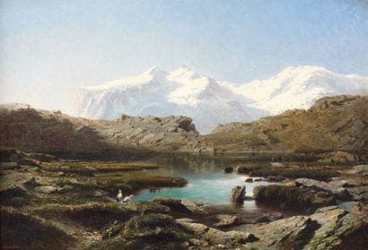 Leberecht LORTET (1826-1901)
Lac au pied...
