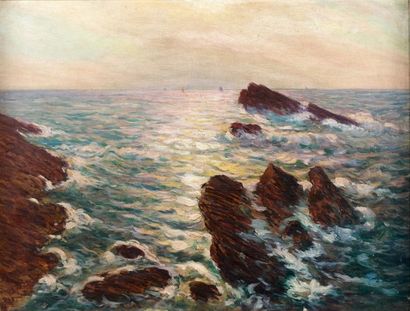 Arsène CHABANIAN (1864-1949)
Marine aux rochers....