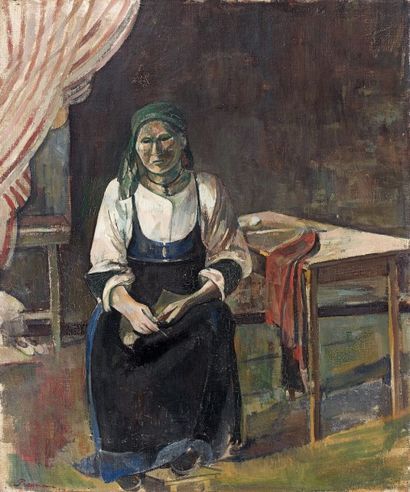 Joseph PRESSMANE (1904-1967)
Tricoteuse italienne,...