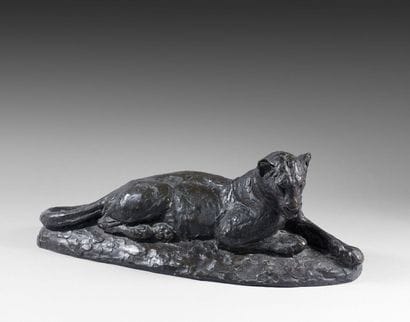Roger GODCHAUX (1878-1958)
Lionne couchée....