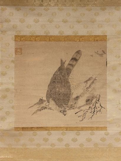Peinture Encre sur papier, oiseau de proie...