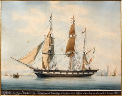 François ROUX (1811 - 1882)
Le bateau «Coquette»,...