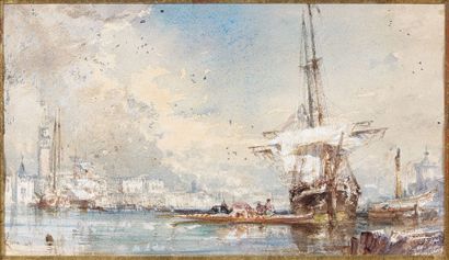 Félix ZIEM (1821-1911)
Voilier accostant...