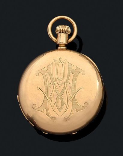 Montre de poche savonnette en or jaune (750)....