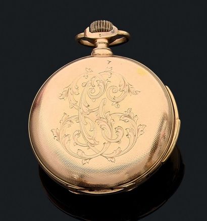 Montre de poche savonnette en or jaune (585)....