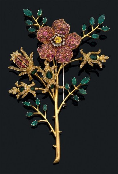 Importante broche en or (750) stylisant une...