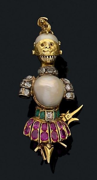 Petite broche en or jaune (750) en forme...
