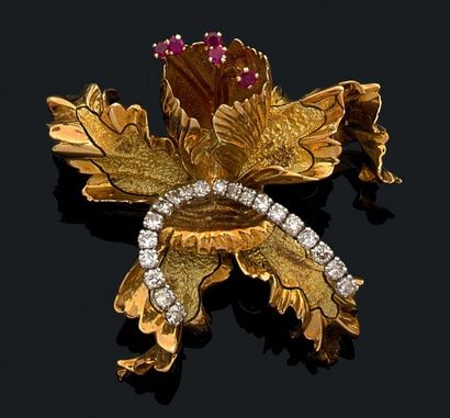 Clip de revers en forme de fleur d'iris,...