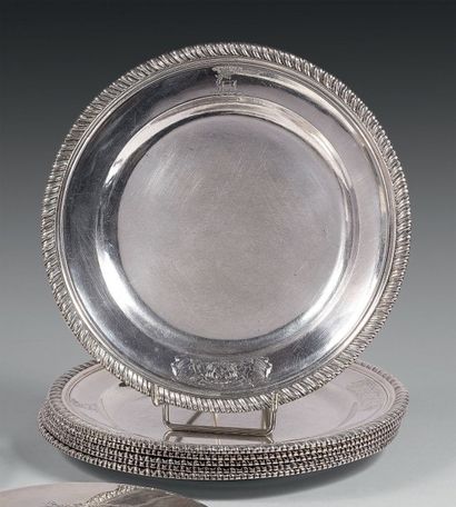 Angleterre
Ensemble de six assiettes circulaires...