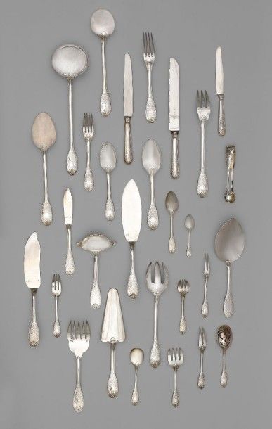 CARDEILHAC
Ménagère en argent (925) de style...