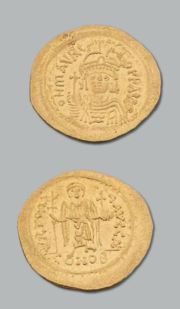 Lot: Solidus: 4 exemplaires: Maurice Tibère...