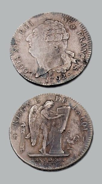 Lot: Louis XVI (1774-1793): Ecu aux rameaux...