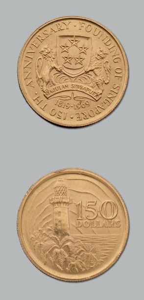 Singapour. 150 dollars 1969 - Anniversaire...