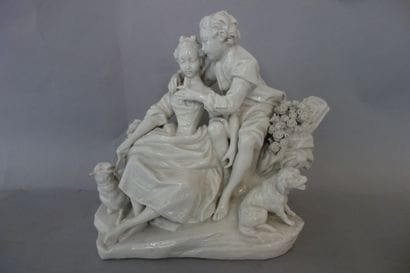 CAPODIMONTE et d'après BOUCHER
Scène galante...
