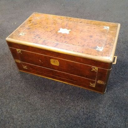 Coffre-écritoire de voyage, rectangulaire,...