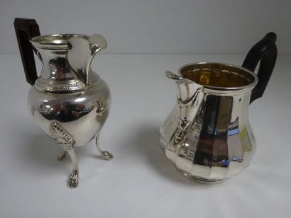 Deux crémiers en argent (925):- un de BOULENGER,...