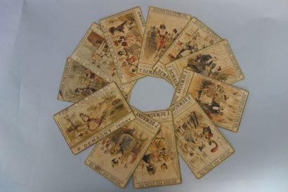 Ensemble de onze calendriers publicitaires...