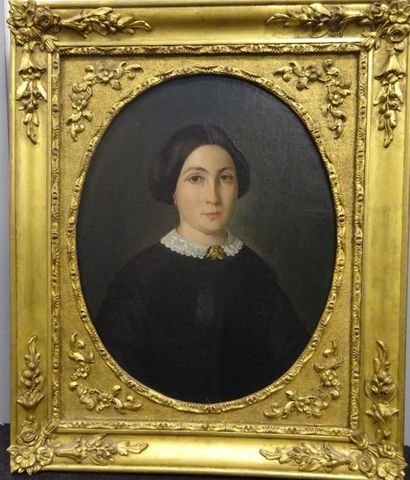 Ecole du XIXème siècle
Portrait de femme.Huile...