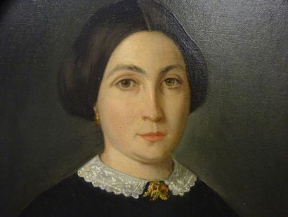 Ecole du XIXème siècle
Portrait de femme.Huile...