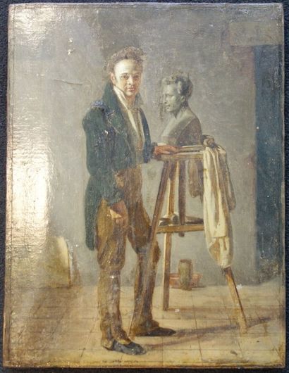 Ecole du XIXème siècle
Portrait d'un sculpteur...