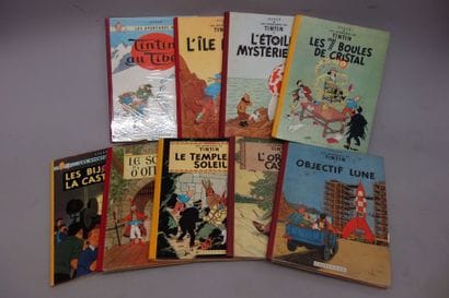 Lot d'albums de TINTIN des années 50: - Objectif...