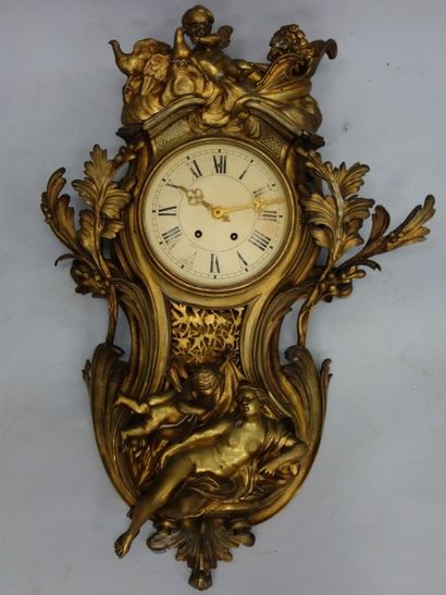 Grand cartel d'applique en bronze et laiton...
