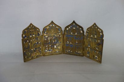 RUSSIE
Polyptique de voyage à quatre panneaux,...