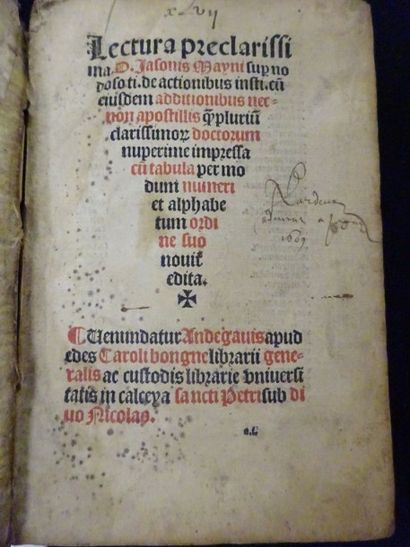 Lectura Preclarissi, 1 volume relié in-16....