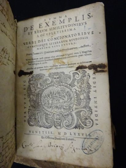 Lot de deux volumes reliés parchemin: - Summa...