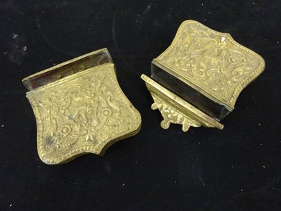 Paire de cartouchières de ceinture en laiton...