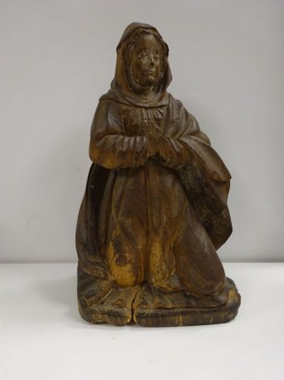 Vierge d'humilité. Sujet en bois sculpté....