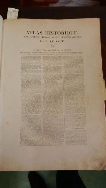 A. LE SAGE
Atlas historique, Imprimeur Didot...