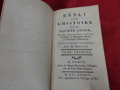Adam FERGUSSON
Essai sur l'histoire de la...