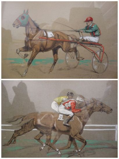 Eugène PECHAUBES (1890-1967)
Le trot attelé...
