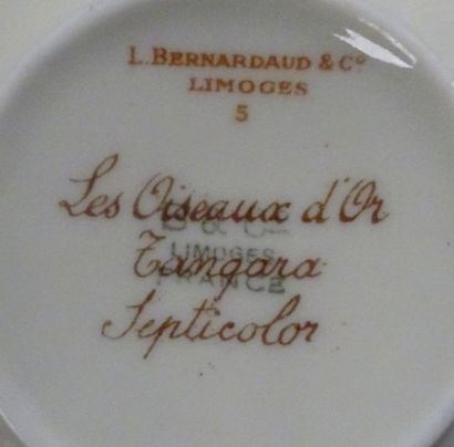 LIMOGES, L. BERNARDAUD & Cie
Service à thé...