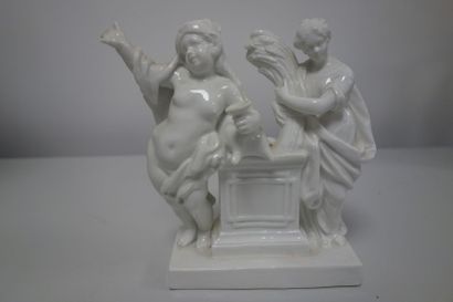 ITALIE
Cérès et Bacchus. Groupe en porcelaine...