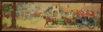Arrivée des cavaliers de la chasse à courre....