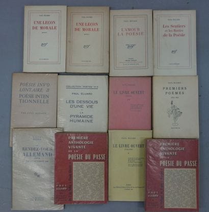 ÉLUARD (Paul)
Réunion de 12 volumes in-12...