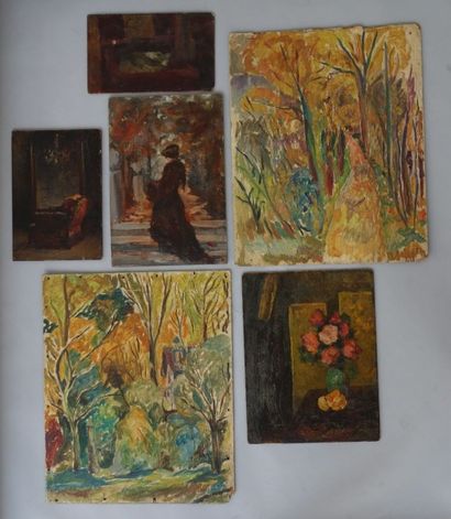 École de la fin du XIXème siècle
Femme montant...