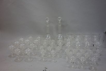 Service de verres en cristal, à décor d'une...