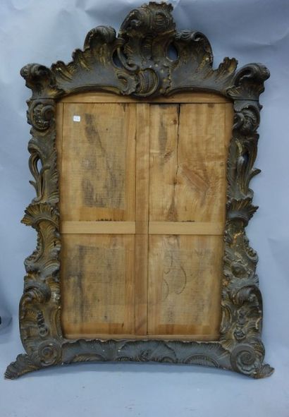 Encadrement de miroir de cheminée en bois...