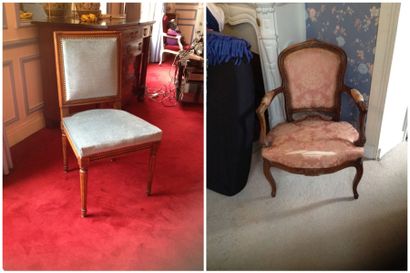 Paire de chaises à dossier droit en bois...