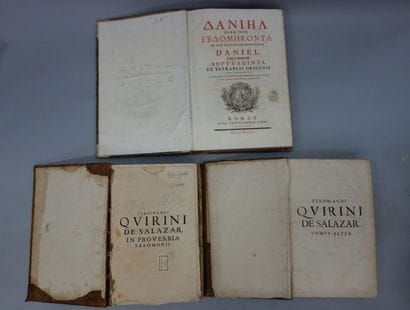 Trois volumes in-folio: - De Salazar. Commentarii...
